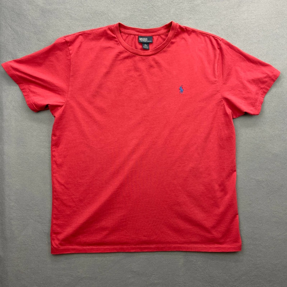 Polo Ralph Lauren Shirt Cotton Short Sleeve Red Mens Size XL Jockey Logo